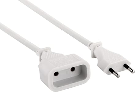Verlengkabel 2 meter met EU-stekker - 6A 2x0,75mm²