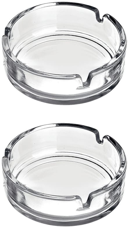 Asbak - 4x - transparant - 11 cm - glas - rond - binnen en buiten gebruik