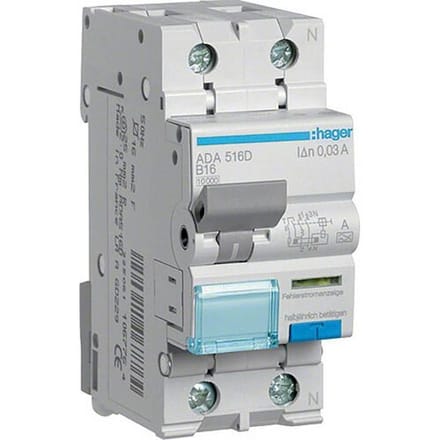 Hager ADA516D Aardlekschakelaar/zekeringautomaat 1-polig 16 A 0.03 A 240 V