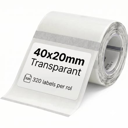 Niimbot - Labels/Etiketten B21/B1/B31/B3S/K3 - 40x20mm - 320 vellen - Transparant