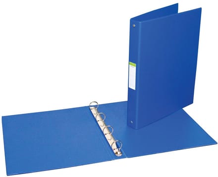 Ringmap voor formaat A4 4 ringen van 25 mm uit PVC blauw