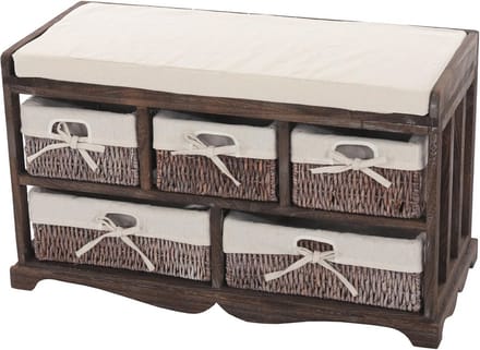 Zitbank met Lades in Shabby Look - Vintage 45x77x36cm