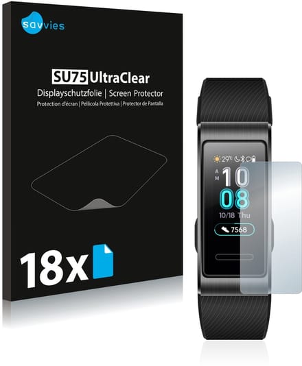 Savvies - Screenprotector voor Huawei Band 4 Pro - Folie Beschermfolie transparant 18 Stuks