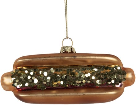 Clayre & Eef Kersthanger 13x4x6 cm Bruin Glas