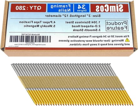 Framing Nagels - Spijkers RVS - Houtconstructie - D-kop gladde schacht - 3 inch - 280 stuks - Zilver
