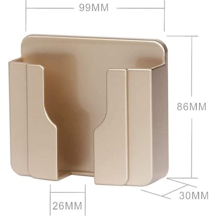 Wandgemonteerde Zelfklevende Praktische Mobiele Telefoon TV Afstandsbediening Houder Beugel Organizer brown