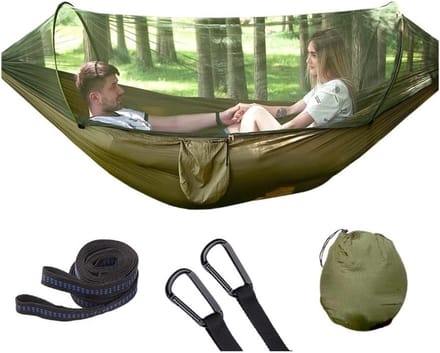 Kampeer Hangmat - Buiten Schommel - Ontspannen Buiten - Met Geïntegreerd Net - 290 x 140 CM - A