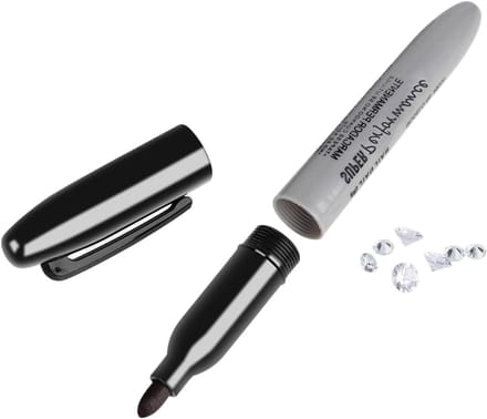 Gelddoos - Valse markeerstift - Discrete opslag - Schrijffunctie - 14 x 1.8 cm - Zilver