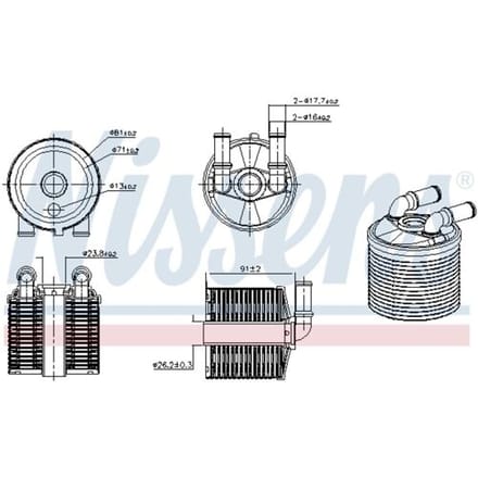 Olie radiator, automatische versnellingsbak NISSENS 91506