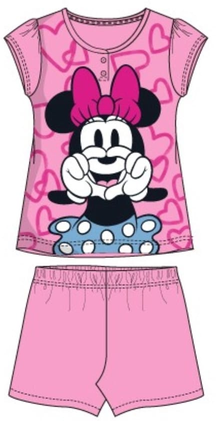Minnie Mouse - shortama - 100% katoen - maat 110 - Lichtroze - pyjama