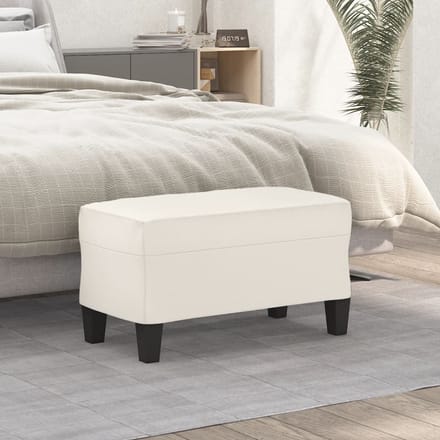 vidaXL Bankje 70x35x41 cm kunstleer crèmekleurig