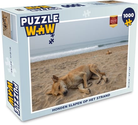 Puzzel Honden slapen op het strand - Legpuzzel - Puzzel 1000 stukjes volwassenen