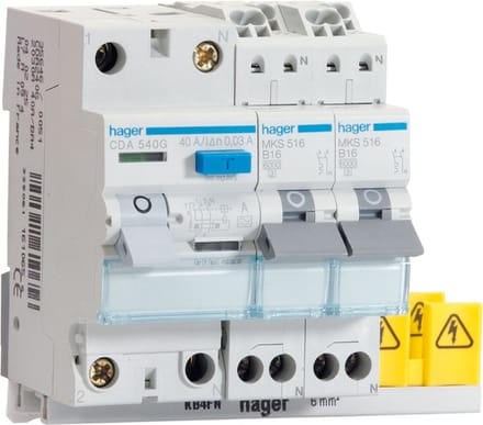 Hager VISION-inbouwunit met StroomonderbrekerS - VKS02COMBI - E32BC