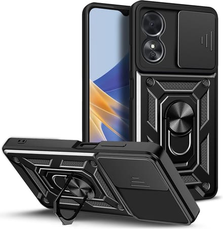 Hoesje geschikt voor Oppo A17 - Techsuit Camshield Back Cover - Zwart