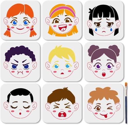 Dailygoods- Sjablonenset 9 Stuks - Emotionele Ontwerpen