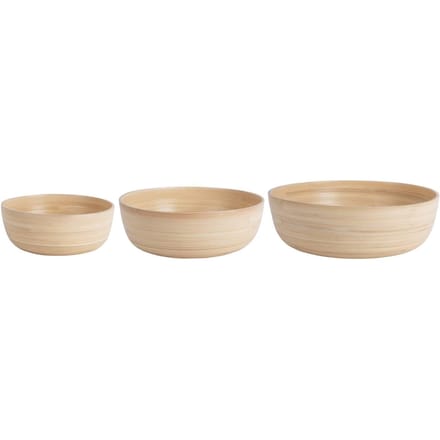Present Time Schaal Bowl Set Puro Round - Naturel - Ø30cm - Bamboe - Modern - Woonkamer