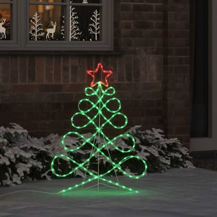 vidaXL - Licht - in - de - vorm - van - een - kerstboom - Multikleur - 80 - x - 56 - cm - PVC