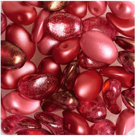 Glaskralen-Meng "Lili Petal Deluxes" - Rood