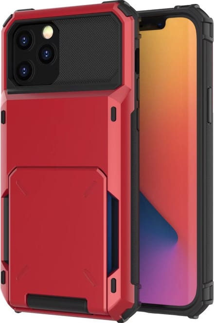 Hoesje geschikt voor iPhone 7 - Backcover - Pasjeshouder - Portemonnee - TPU - Rood