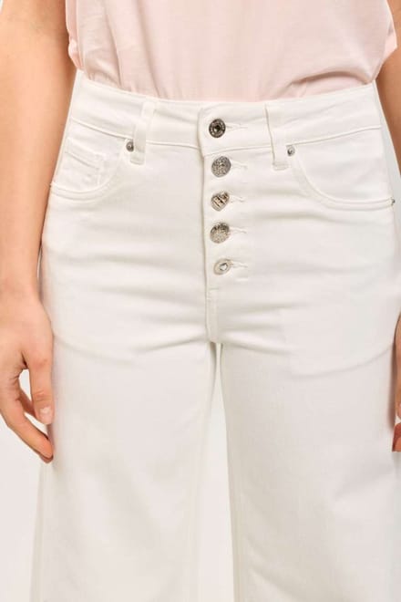 Toxik3 - 5 Button wide leg gebroken wit
