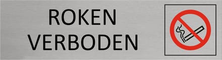 CombiCraft Aluminium deurbordje Roken verboden 165x45mm - per stuk