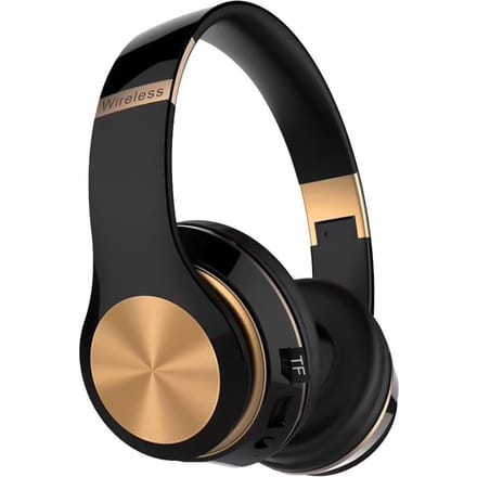 Opvouwbare draadloze Bluetooth-koptelefoon 3D-stereoheadset Headset Ruisonderdrukking Gaming-oortelefoons met microfoon zwart