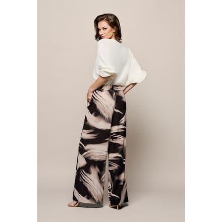 Aiden Print Broek Zwart / Off White