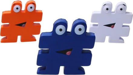 Banzaa Stressbal Hashtag Medium Density 3 stuks # Wit‒Oranje‒Blauw