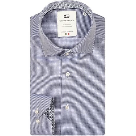 Giordano Overhemd Maggiore Diagonal Stripe Double Twill Two-Ply Cotton Bright Cobalt / male