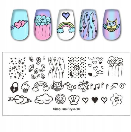 Born Pretty Simplism Style - Nagel Stempel Plaat - 12x6 cm - Herbruikbaar