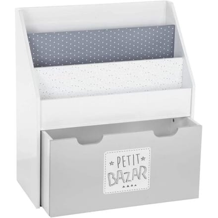 Atmosphera Boekenkast met Opbergdoos op Wielen - Wit, 70 cm