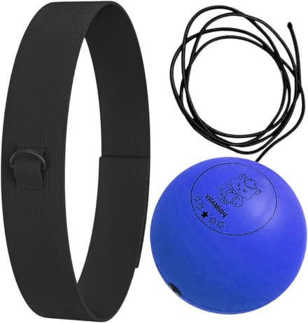 Boks Reflexbal Set - Trainingsbal Hoofdband - Verbeter Reflexen - PU Schuim Materiaal - 7 cm Bal - Blauw