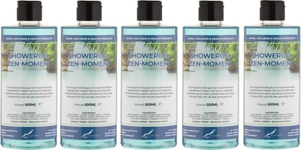 Douchegel Zen Moment 500 ml - met klepdop - set van 5 stuks - transparant - Showergel