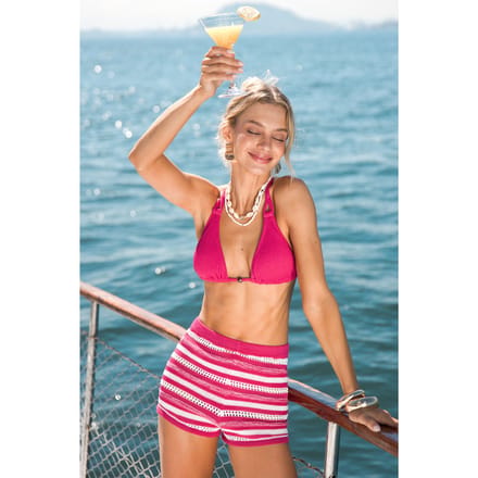 Berry Swirl Striped Cover-Up Shorts