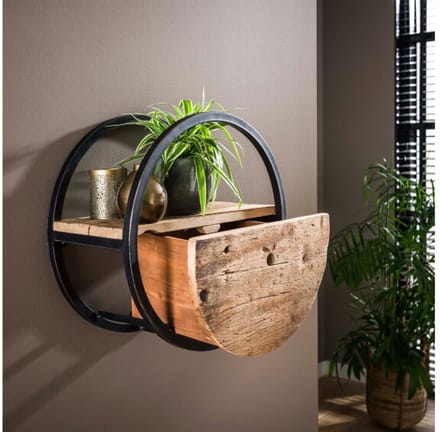 Wandschap Met Lade 50 cm - Robuust hardhout