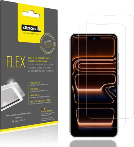 dipos – 2x Beschermfolie geschikt voor Peace Nova 17 Pro | 3D Full Cover Screenprotector | 100% Passend