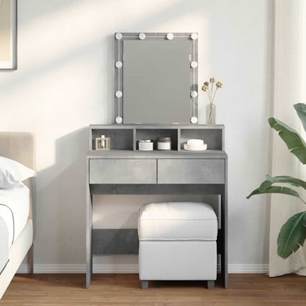 vidaXL - Kaptafel - met - LED - 80x41x144,5 - cm - betongrijs