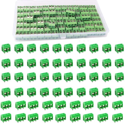 Dailygoody - 100 Stuks 5mm 2/3 Pin PCB Schroefklemmen Blokconnectoren Blauw