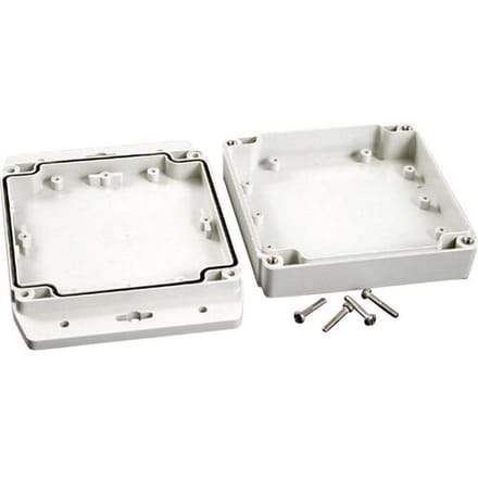 Hammond Electronics 1555N2F17GY Universele behuizing 120 x 120 x 37.2 Polycarbonaat Lichtgrijs 1 stuk(s)