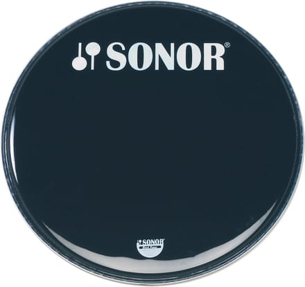Sonor basDrum Frontvel PB20 BL, 20", zwart, met Logo - Bass drumvel