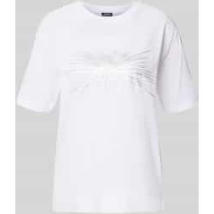 T-shirt met logo en siersteentjes, model 'Tesia'