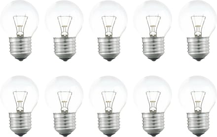 Gloeilamp | Grote fitting E27 | Kogellamp | Helder | 45mm | 15W