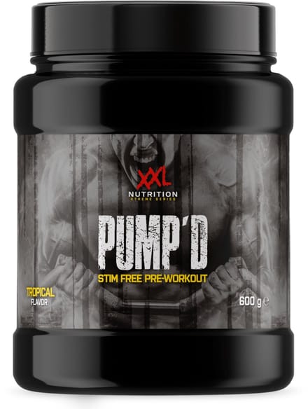 XXL Nutrition - Pump'D - Tropical Fruit - Stimulant Free Pre Workout - 600 g