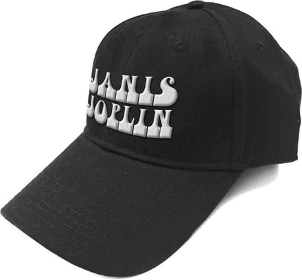 Janis Joplin - White Logo Baseball pet - Zwart