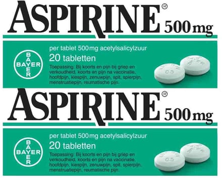 Aspirine 500 mg - 2 x 20 tabletten - Voordeelverpakking