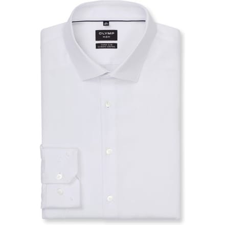 OLYMP No. 6 super slim fit overhemd 24/7 - wit - Strijkvriendelijk - Boordmaat: 41