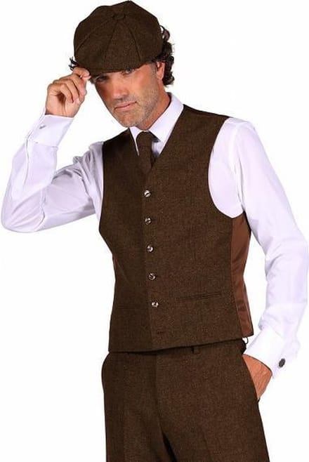 Vest peaky blinders kledij bruin maat 50