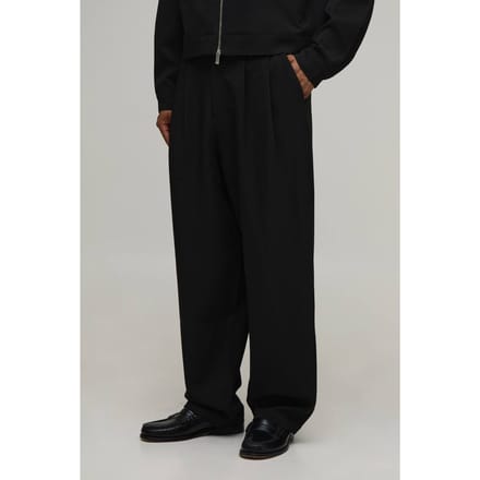Pantalon Tailleur Coupe Ballon À Double Pli Coordonné | Black | Size 30