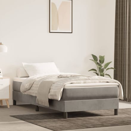 vidaXL - Pocketveringmatras - medium - 120x190x20 - cm - fluweel - lichtgrijs