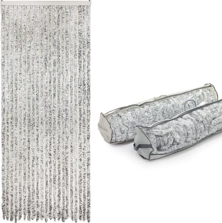 kattenstaart grijs wit gemeleerd 100 x 230 cm